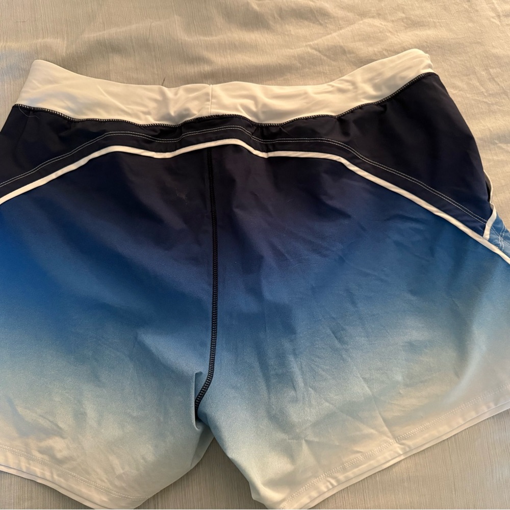 Lands' End Navy and White Athletic Shorts